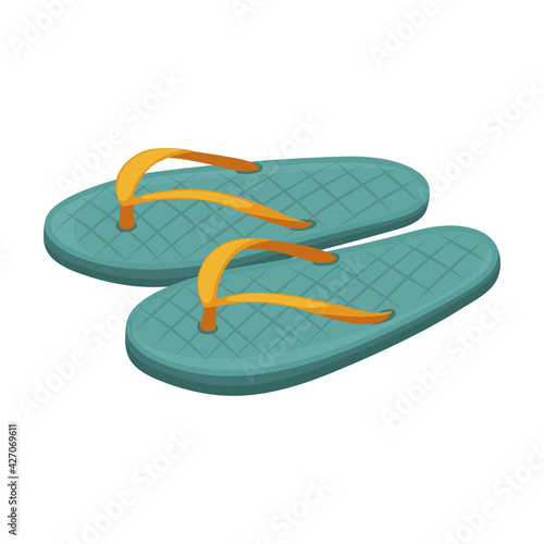 Sandal vector cartoon icon. Vector illustration flipflop on white background. Isolated cartoon illustration icon of sandal.
