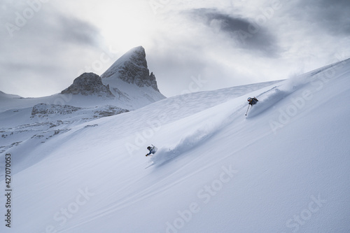 Skiing in Remote Mountains photo
