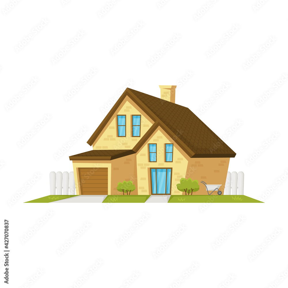 House vector cartoon icon. Vector illustration house on white background. Isolated cartoon illustration icon of apartment.