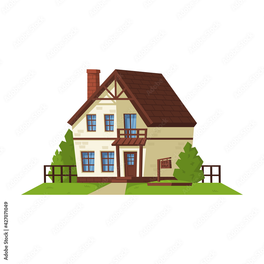 House vector cartoon icon. Vector illustration house on white background. Isolated cartoon illustration icon of apartment.