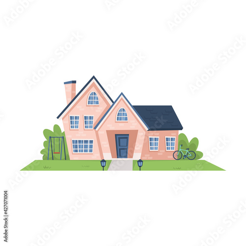 House vector cartoon icon. Vector illustration house on white background. Isolated cartoon illustration icon of apartment.