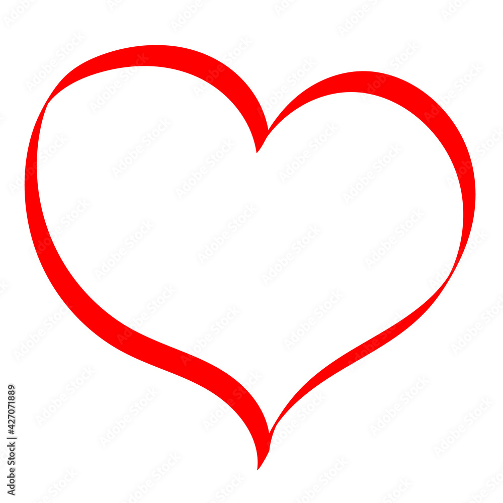 Red heart - symbol of lovers, flat doodle cartoon vector. Mother's Day is an icon for the holiday.