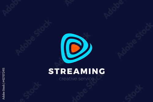 Infinite Play Music Audio Video Logo Digital Media application design vector template.