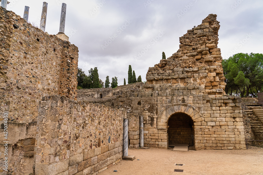 Roman Amphitheatre in Merida, Augusta Emerita in Extremadura, Spain