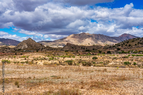 Landscape view of El Tolle near Murcia in Spain