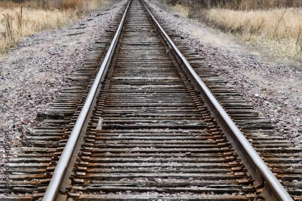 empty railroad tracks