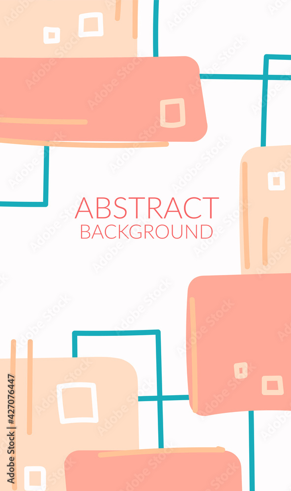 Abstract poster with composition of organic shapes in trendy modern style. Place for text. Smooth lines, spots, shapes. Can be used to decorate covers, postcards, walls. Vector Abstract poster with composition of organic shapes in trendy modern style. Place for text. Smooth lines, spots, shapes. Can be used to decorate covers, postcards, walls. Vector