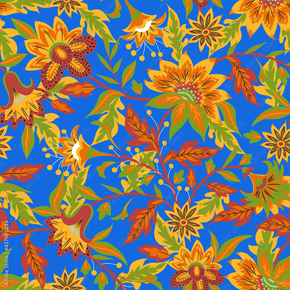 Seamless ethnic floral print design