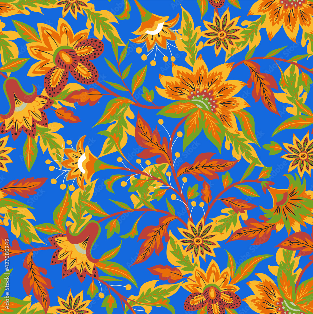 Seamless ethnic floral print design Seamless ethnic floral print design