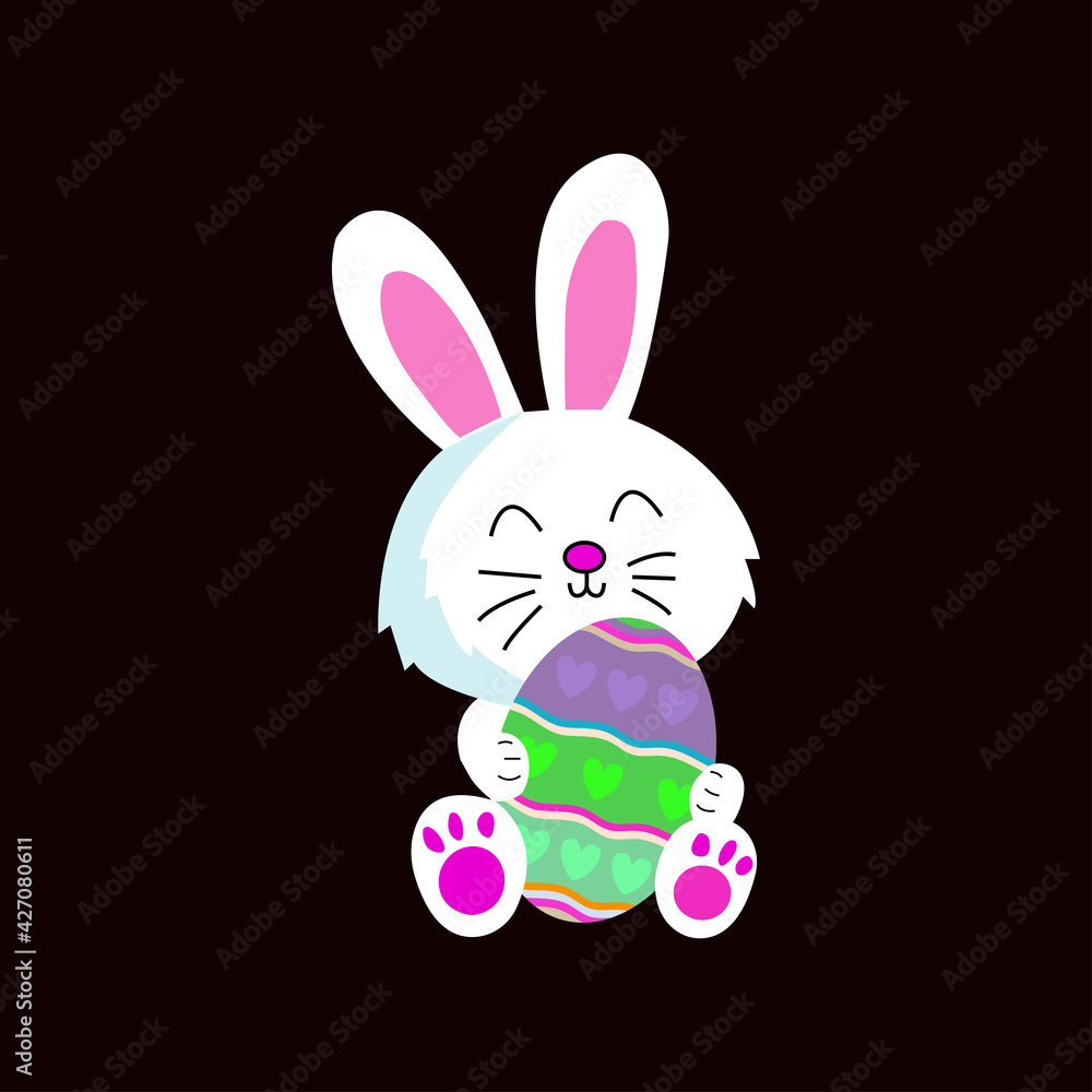 Fototapeta premium rabbit vector illustration for easter in cartoon style. Easter rabbit, easter Bunny. Vector illustration.