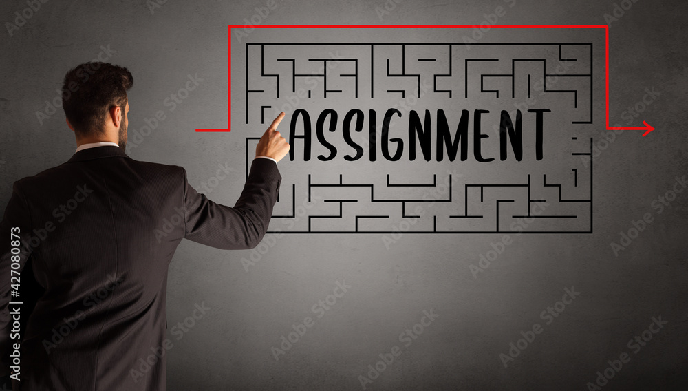 businessman drawing maze concept businessman drawing maze concept