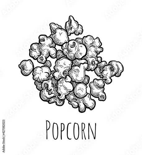 Ink sketch of popcorn.