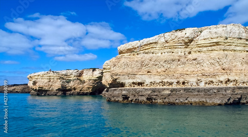 Beautiful caves in turquoise water between Albufeira and Benagil cave