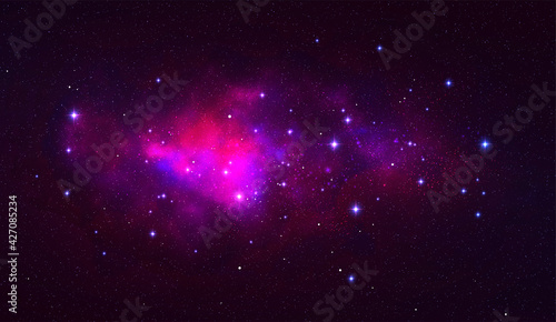 Vector cosmic watercolor illustration. Colorful space background