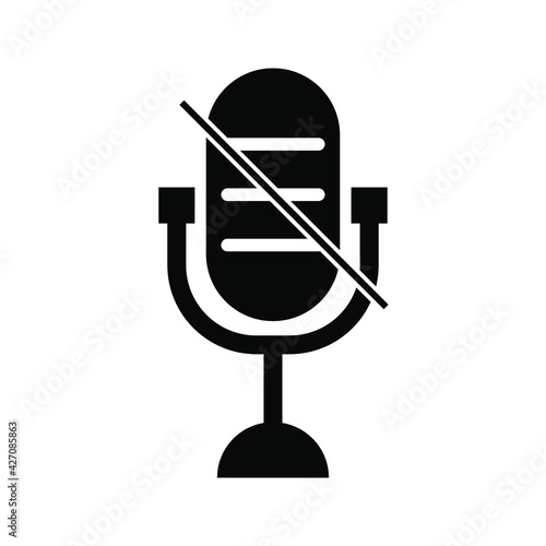 microphone icon on the phone. on a white background