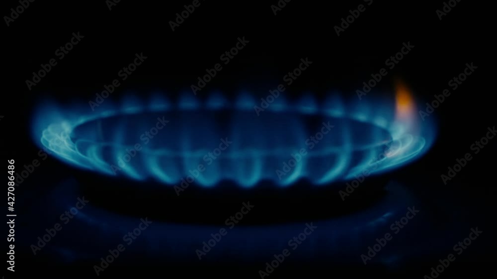 ignition of gas on a gas stove. slow motion 200 fps ignition of gas on a gas stove. slow motion 200 fps