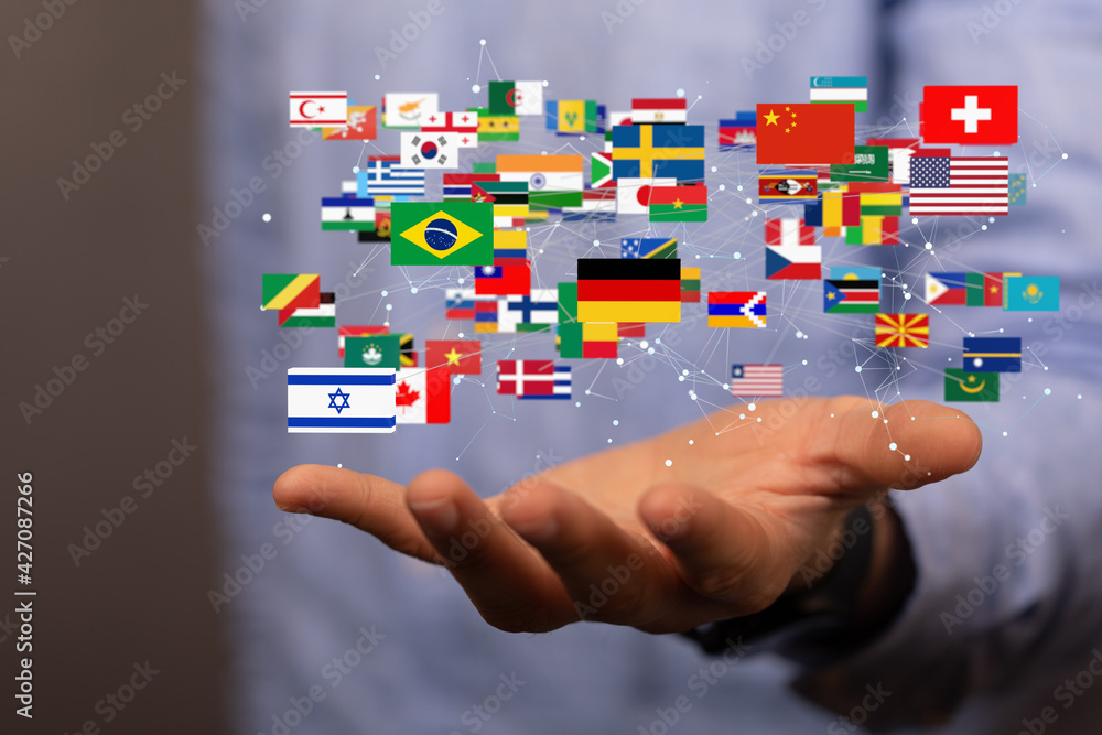 international counties flags - 3D realistic. international counties flags - 3D realistic.