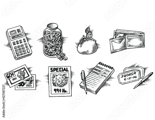 hand drawn illustrations for saving at the grocery