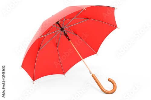 Red umbrella  3D rendering