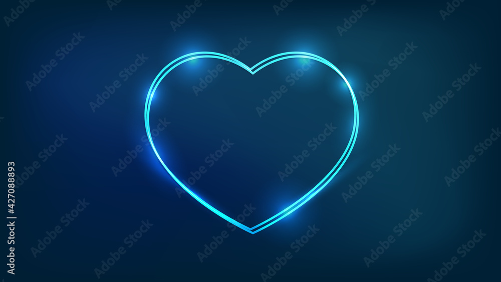 Neon double frame with shining effects Neon double frame with shining effects