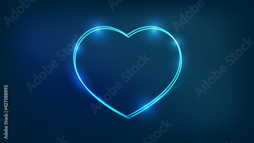 Neon double frame with shining effects