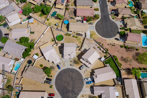 Avondale near Phoenix Arizona the aerial view over showing neighborhood family private houses on USA