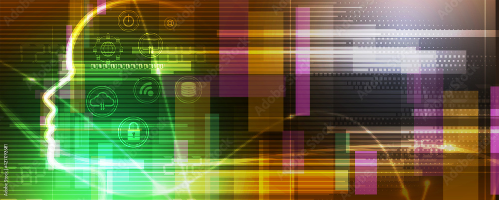 Abstract Artificial intelligence. Cloud computing. Machine learning. Technology web background. Virtual concept Abstract Artificial intelligence. Cloud computing. Machine learning. Technology web background. Virtual concept