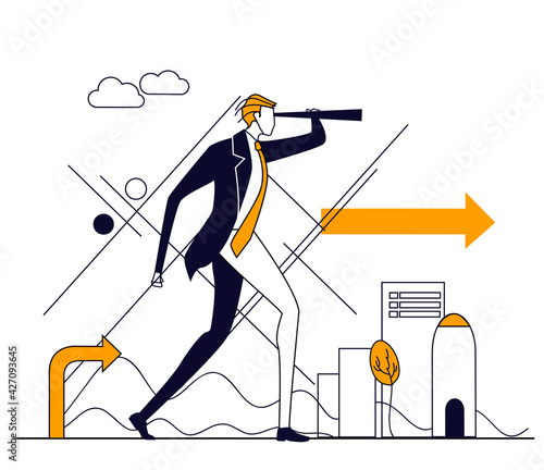 Successful Businessman. Set of Business concept illustrations.