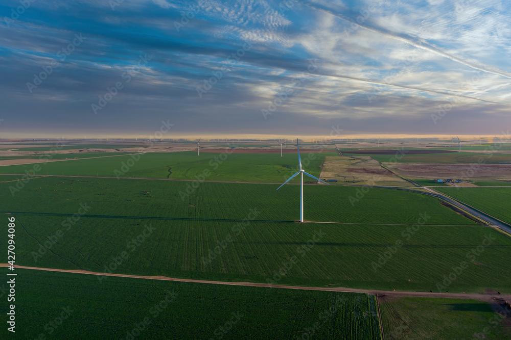 Texas wind turbine farms in the West Texas