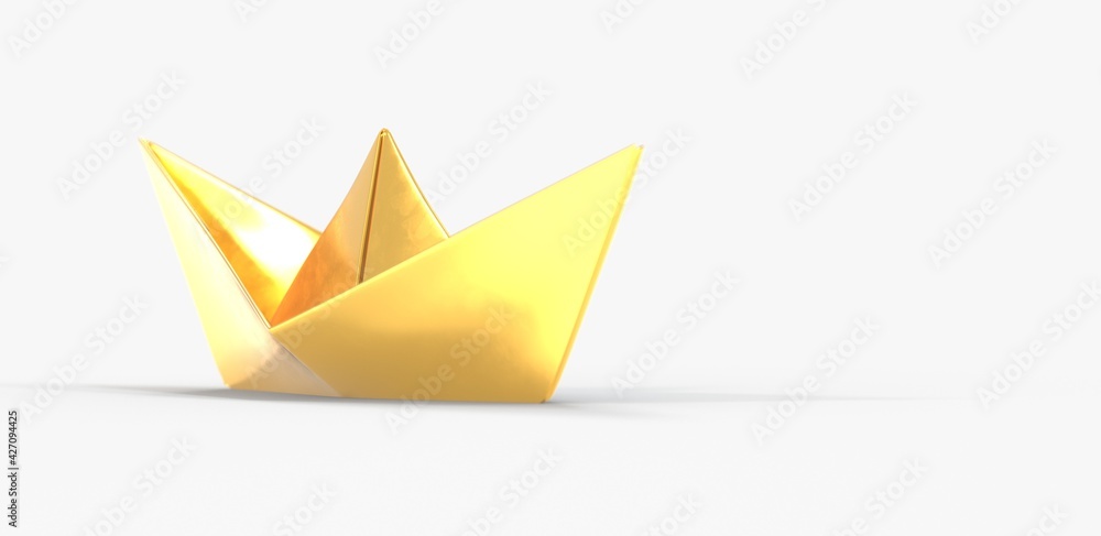 paper boat leadership business concept 3d paper boat leadership business concept 3d