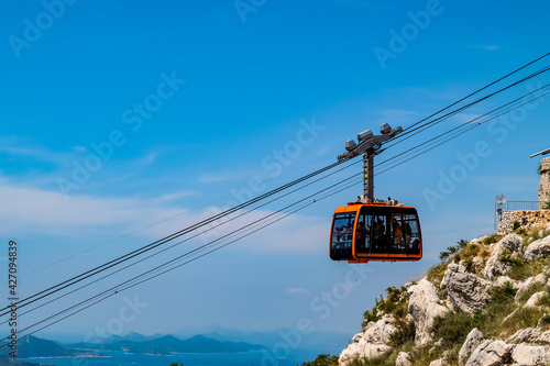 Croatia, cable car in Dubrovnik