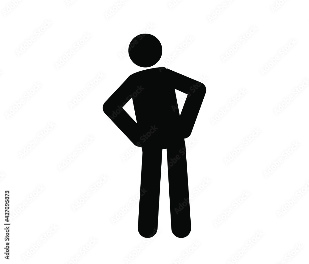 Fototapeta premium Man do exercise vector icon. Editable stroke. Linear style sign for use on web design and mobile apps, logo. Symbol illustration. Pixel vector graphics - Vector