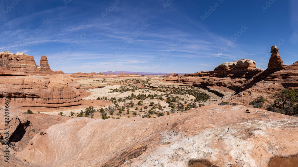 Panoramic view over Canyonlands National Park. Panoramic view over Canyonlands National Park.