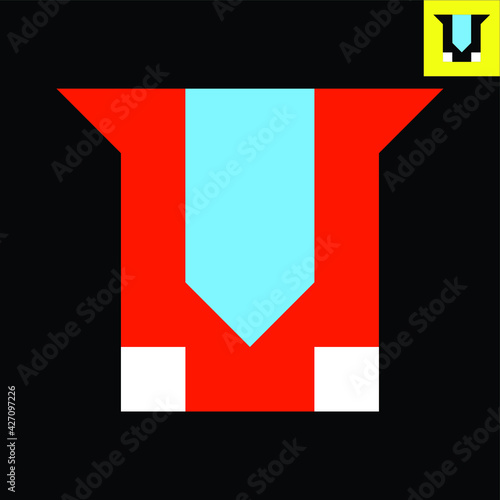 Letter V Logo. Letter V monogram logo design in Bauhaus art style. Vector logo in Eps 8.