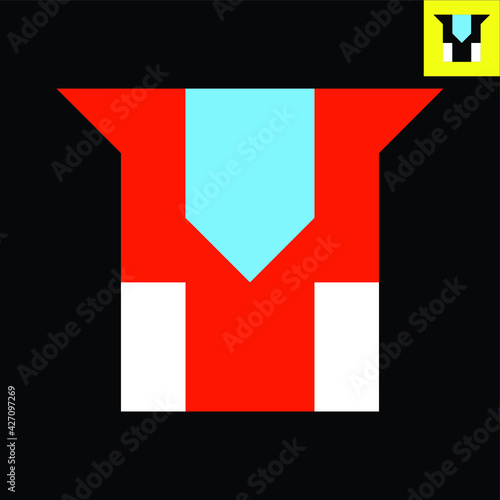 Letter Y Logo. Letter Y monogram logo design in Bauhaus art style. Vector logo in Eps 8.