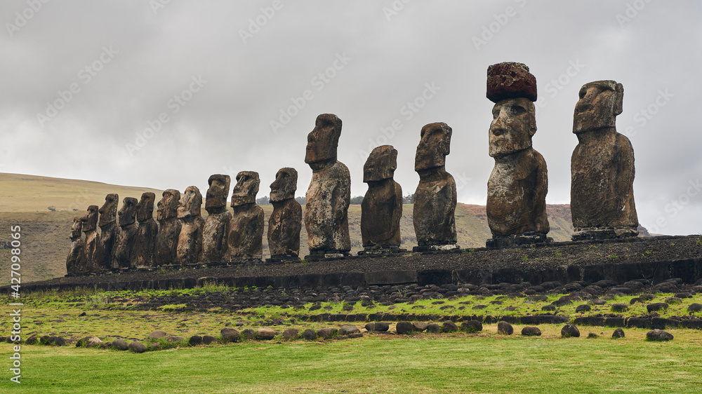 Moai statues on Rapa Nui (Easter Island)
