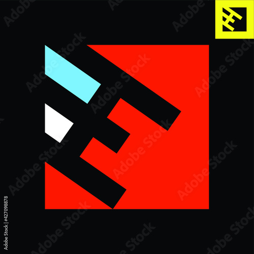 Letter E Logo. Letter E monogram logo design in Bauhaus art style. Vector logo in Eps 8.