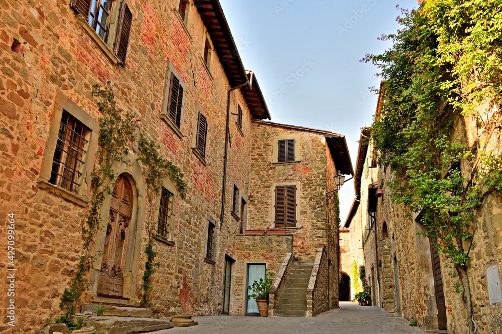 fortified medieval village of Volpaia in the town of Radda in Chianti, Siena Italy
