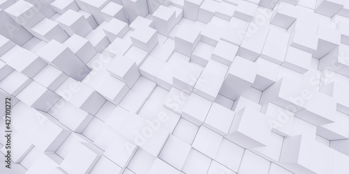 white cube abstract design minimalism 3d render illustration