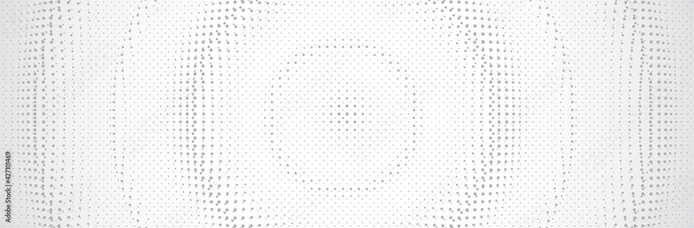 White Gray background. 3d dotted surface. Technology presentation backdrop. Vector illustration