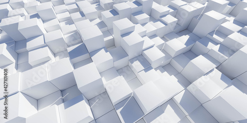 white block abstract cube shape 3d render illustration