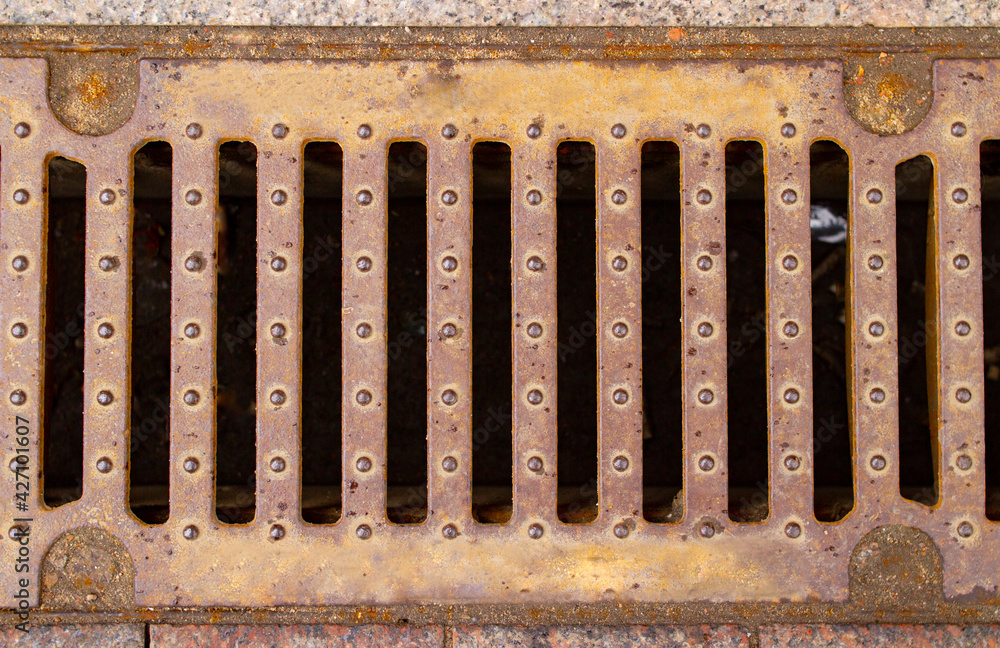 Storm drain grate rusty background image Stock Photo Adobe Stock