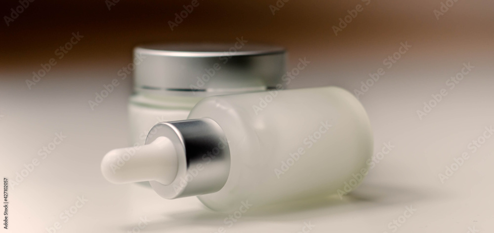 Luxury and expensive anti wrinkle cosmetics, facial serum and collagen cream for women Luxury and expensive anti wrinkle cosmetics, facial serum and collagen cream for women