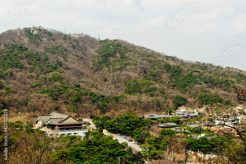 aerial view of residential area in Seoul city Seongbuk-dong photo