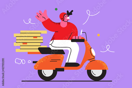 Food service delivery during quarantine concept