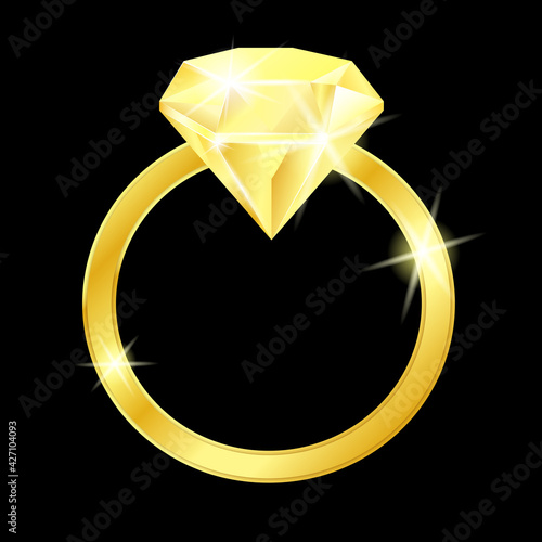 Gold ring with diamond