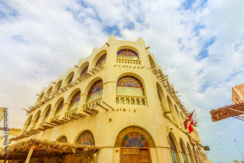  historic building of Bird Souq near Souq Waqif, the old market and popular tourist attraction in Doha center, Middle East, Arabian Peninsula. Doha, Qatar