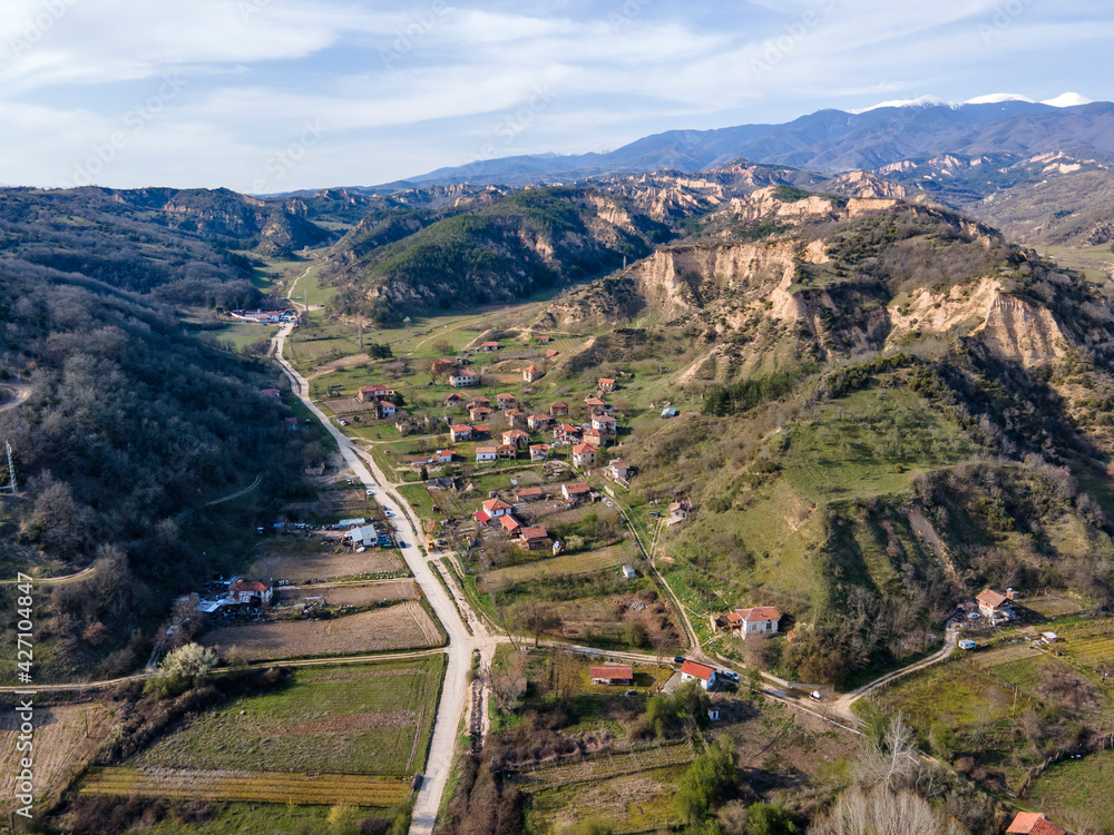 Aerial view of village of Zlatolist, Blagoevgrad Region, Bulgaria