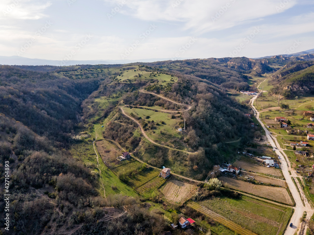 Aerial view of village of Zlatolist, Blagoevgrad Region, Bulgaria