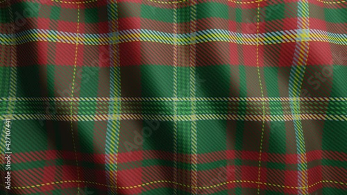 Newbrunswick  tartan geometric seamless looped pattern. Canada tartan waving surface motion graphic photo